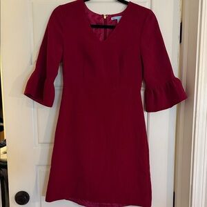 Draper James Deep Magenta V-Neck Sheath Dress